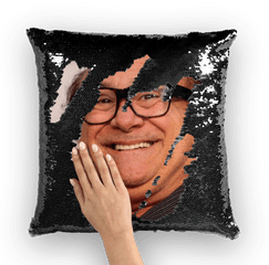 Danny Devito Sequin Cushion Cover - Nicolas Cage Sequin Throw Pillow Png