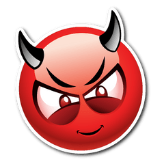 Devil Smiley Emoji Vinyl Die Cut Sticker - Devil Smiley Devil Emoji Png