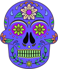 Day Of The Dead Sugar Skull 800 X Png Transparent - Portable Network Graphics