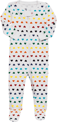 Primary Rainbow Heart Footie Pajamas 20 These - Unisex Png