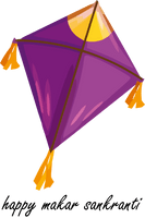 Makar Sankranti Purple Kite Triangle For Happy Getaways - Free PNG