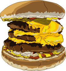 Hamburger Clipart Burger Sandwich - Clip Art Burger Transparent Fast Food Png