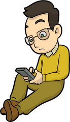 Cartoon Guy Texting - Guy Texting Cartoon Png