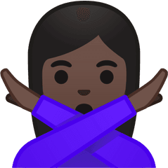 Gesturing No Emoji With Dark Skin Tone - No Png Icon