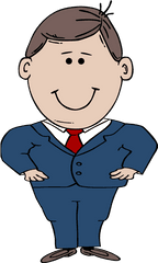 Man In Suit Standing Svg Library Stock - Small Person Clipart Png