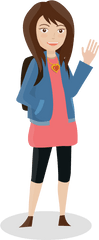 Teenage Girl Cartoon Png - Teen Girl Clipart