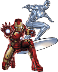 Iron Man And Silver Surfer Png Image - Silver Surfer Png