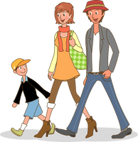 Walking Vector Pic Family PNG File HD