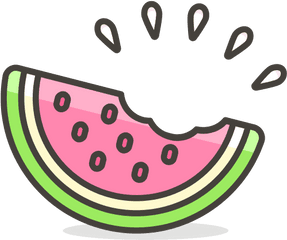 Watermelon Emoji Icon Of Colored Outline Style - Available Watermelon Icon Png