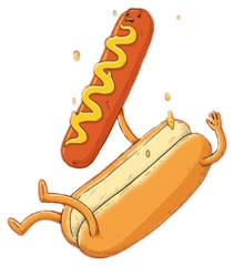 Hotdog Sticker By M - Clip Art Png