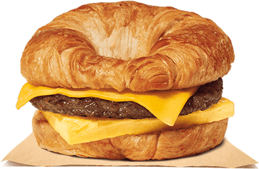 Sausage Egg U0026 Cheese Croissanu0027wich Burger King - Burger King Breakfast Coupons Png