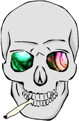 Calavera Con Cigarro Png - Trippy Smoking Skull