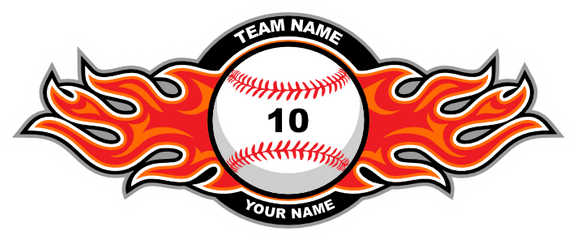 Baseball With Red Flames Sticker - Softball Blue Flames Png