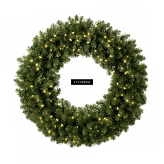 Christmas Wreath Png Download - Transparent Background Outdoor Christmas Wreath With Lights