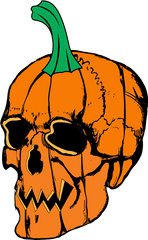 Halloween Skull Pumpkin - Halloween Scary Pumpkin Logo Transparent Png