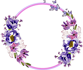 Purple Flower Circle Png - Purple Flower Wreath Clipart