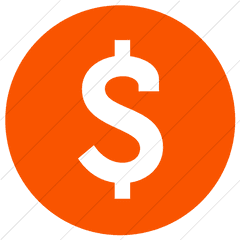 Iconsetc Simple Orange Raphael Dollar - Dollar Circle Png