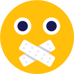 Emoji Face No Talk Icon - Circle Png