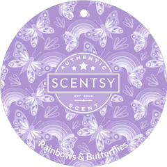 Download Hd Rainbows U0026 Butterflies Scentsy Scent Circle - Rainbow And Butterflies Scentsy Png