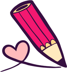 Draw Edit Heart Line Pen Writing - Stift Schreiben Png