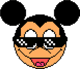 Pixilart - Mickey Mouse With Mlg Glasses By Jovannipixilart Pixel Art Circle Png