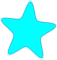 Bright Neon Blue Star Clip Art - Neon Stars Clip Art Png