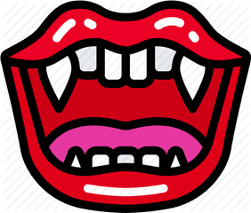 Blood Evil Halloween Mouth Teeth - Happy Png