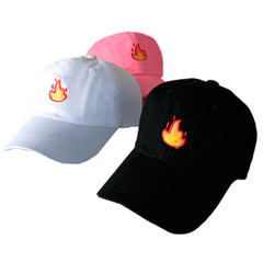 Fire Emoji Embroidery Baseball Cap - Baseball Cap Png