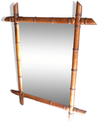 Download Old Mirror Wood Frame Imitation Bamboo 1900 65x55cm - Wood Png