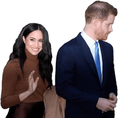 Prince Harry And His Wife Meghan Png - Meghan And Harry Left