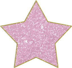 Pink Star With Gold Trim Png - Pink Glitter Star Png