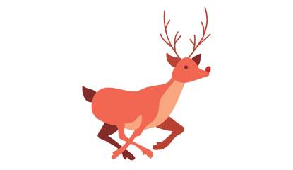 Reindeer Cartoon Running 01 - Transparent Png U0026 Svg Vector File Renos Rojos En Png