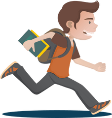 Svg Royalty Free Library Boy Run - Boy Running To School Clipart Png