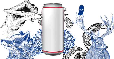 Pbr Art - Pabst Blue Ribbon Can Template Png