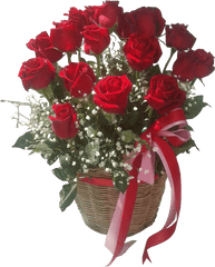 Red Rose Basket Png Transparent