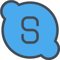 Skype Icon Of Colored Outline Style - Available In Svg Png Icono Azul De Malos Olores