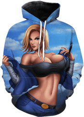 Dragon Ball Z Android 18 Clothing - Sexy Android 18 Hoodie Hoodie Png