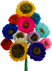 Assorted Paper Flowers - Bouquet Png