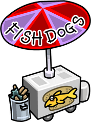 Dead Clipart Stinky Fish - Dog Png Download Full Size Food Stand Club Penguin