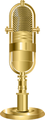 Microphone Clipart Recording Studio Mic - Transparent Background Gold Microphone Png