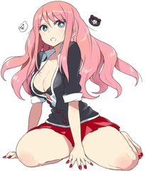 Anime Girl Sitting Down Png Transparent - Sexy Pink Hair Anime Girls