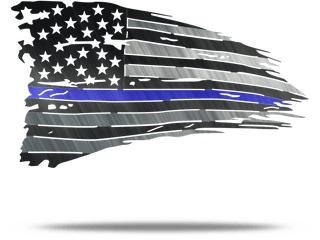 Leo Metal Wall Art Battle Flag - Distressed Thin Blue Line Flag Png