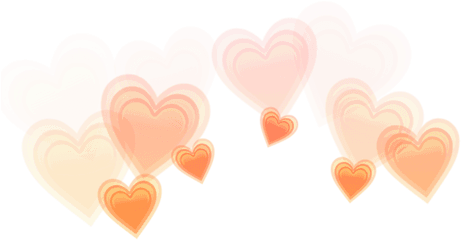 Hearts - Transparent Orange Heart Crown Png