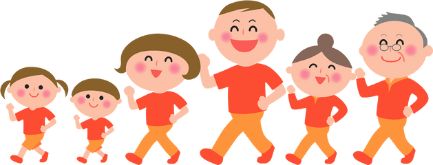 Family Is Walking For Exercise Clipart - Transparent Family Walking Clipart Png