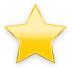 Glossy Yellow Star Png - Gold Star Png Transparent Background