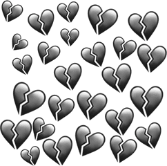 Black Heart Hearts Sticker By Ryan Hethey Png