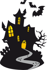 Spooky Halloween Clipart - Halloween Clipart Haunted House Png