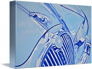 Blue Jaguar Car Sketch - Antique Car Png