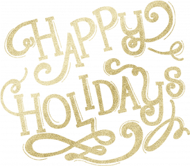 Gold Leaf Foil Happy Holidays Graphic By Tina Shaw Pixel - Transparent Happy Holidays Png Gold