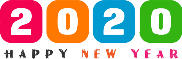 New Year 2020 Text Font Orange For Happy Day 2020 - Free PNG